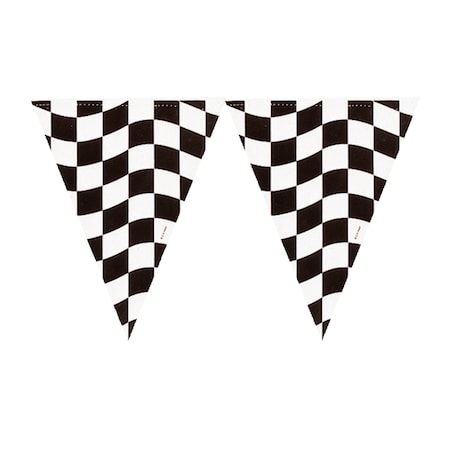 Creative Converting Black and White Check Banner, 12', 12PK 010546617